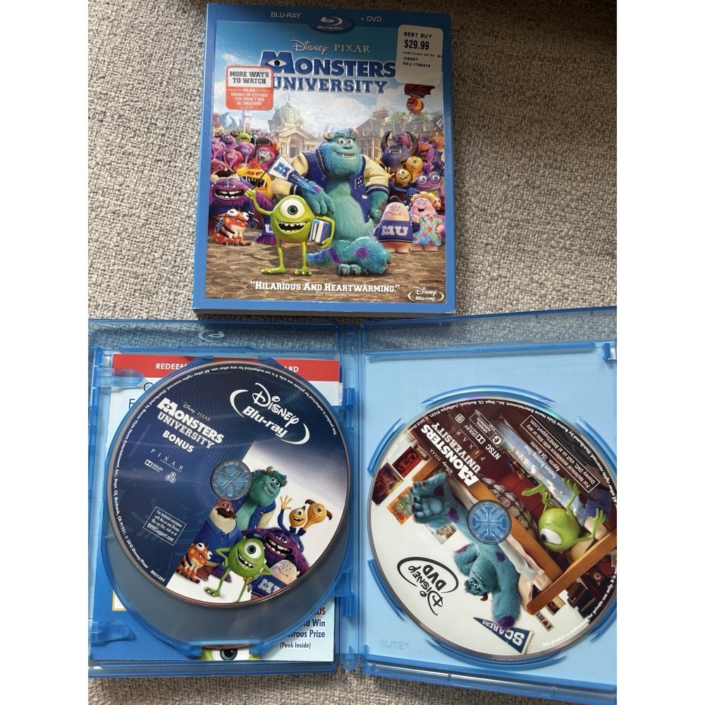 Disney/Pixar Monsters University Blu-ray/DVD + Monsters, Inc. Collector's DVD - Picture 5 of 9